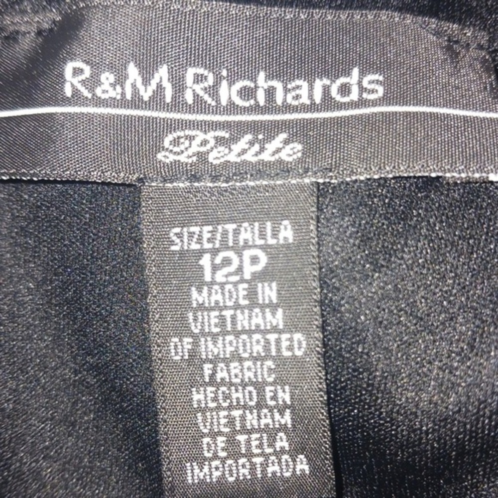 R&M Richards Petite Black Sequin Bling Art Deco Mesh Cocktail Dress 12P - Picture 8 of 9
